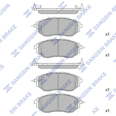 SANGSIN SP1534 — Колодка гальм. диск. SUBARU LEGACY IV передн. (вир-во SANGSIN)