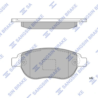 SANGSIN SP2073 — Колодка гальм. диск. PEUGEOT 307 передн. (вир-во SANGSIN)