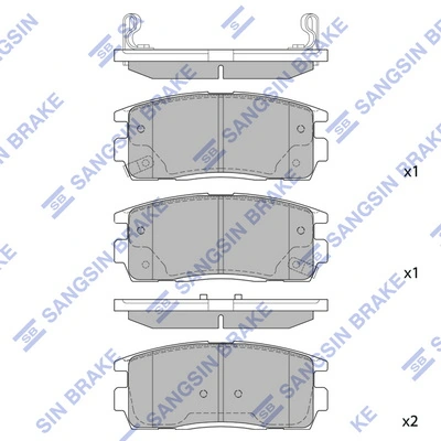 SANGSIN SP1205 — Колодка гальм. диск. CHEVROLET CAPTIVA 2.0 06- задн. (вир-во SANGSIN)