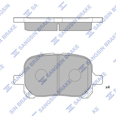 SANGSIN SP1226 — Колодка гальм. диск. TOYOTA CAMRY 2.2, 3.0 24V, 3.0 V6 99-01 передн. (вир-во SANGSIN)