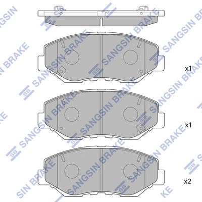 SANGSIN SP1237 — Колодка гальм. диск. HONDA CRV 2.0I,2.2I передн. (вир-во SANGSIN)