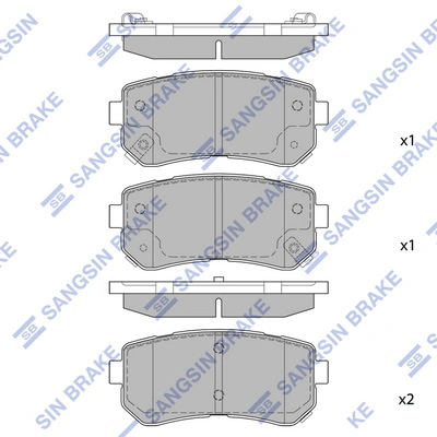 SANGSIN SP1187 — Колодка гальм. диск. HYUNDAI i30 задн. (вир-во SANGSIN)