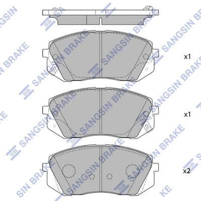 SANGSIN SP1682 — Колодка гальм. диск. HYUNDAI SONATA (LF) 16" 14 передн. (вир-во SANGSIN)