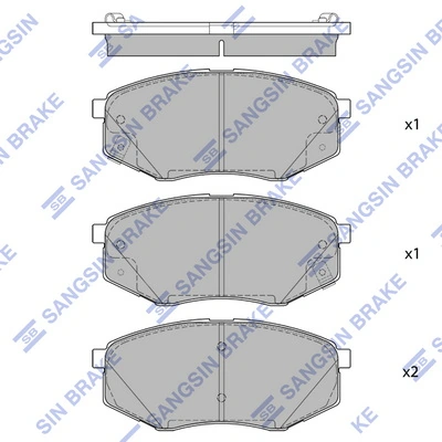 SANGSIN SP1681 — Колодка гальм. диск. HYUNDAI SONATA (LF) 15" 14 передн. (вир-во SANGSIN)