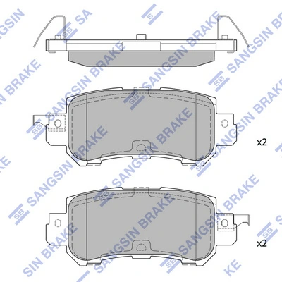 SANGSIN SP1672 — Колодка гальм. диск. MAZDA CX-5 2.0 2011-, 2.2D 2012- задн. (вир-во SANGSIN)