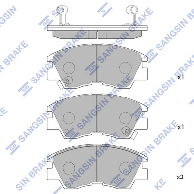 SANGSIN SP1135 — Колодка гальм. диск. MITSUBISHI PAJERO 2.5, 2.6GL, GLS, 3.0 V6 -89 передн. (вир-во SANGSIN)