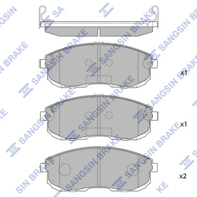 SANGSIN SP1107-F — Колодка гальм. диск. NISSAN MAXIMA -00 передн. (вир-во SANGSIN)