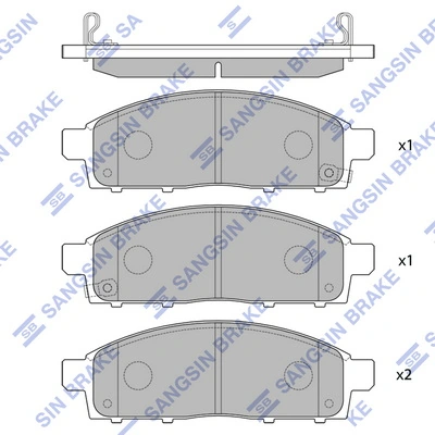 SANGSIN SP1361 — Колодка гальм. диск. MITSUBISHI L200 2.5 DI-D, 2.5 DI-D 4WD 05 - передн. (вир-во SANGSIN)