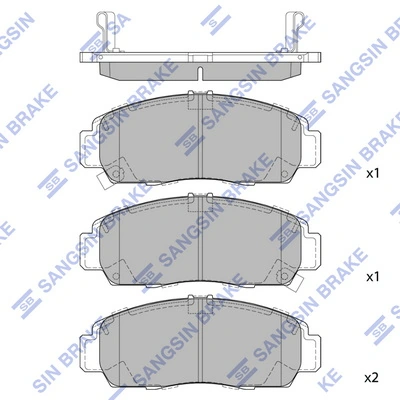 SANGSIN SP2114 — Колодка гальм. диск. HONDA ACCORD EX 08-10 передн. (вир-во SANGSIN)