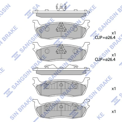 Kit de plaquettes de frein, frein à disque Hi-Q SP1295