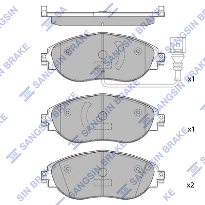SANGSIN SP1698 — Колодка гальм. диск. SKODA OCTAVIA (5E3) 12-(D1633) передн. (вир-во SANGSIN)