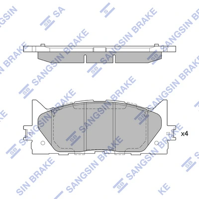 SANGSIN SP2080 — Колодка гальм. диск. TOYOTA CAMRY 2.4, 3.5 V6 07 - передн. (вир-во SANGSIN)