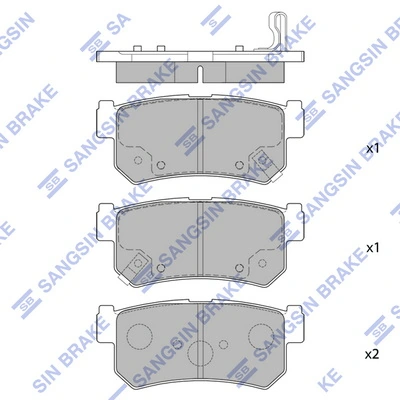 SANGSIN SP1151 — Колодка гальм. диск. SSANGYONG REXTON 04 - задн. (вир-во SANGSIN)