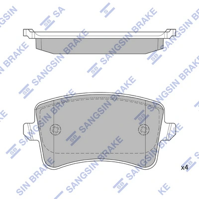 SANGSIN SP2146 — Колодка гальм. диск. AUDI A4 задн. (вир-во SANGSIN)