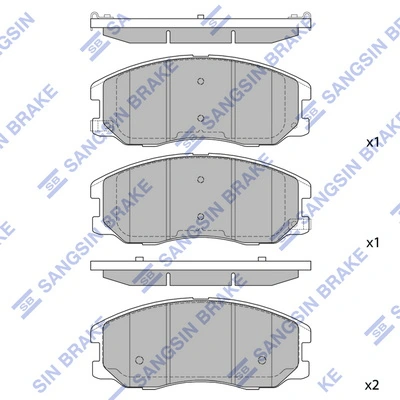 SANGSIN SP1204 — Колодка гальм. диск. CHEVROLET CAPTIVA 2.0 06 - передн. (вир-во SANGSIN)