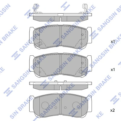 SANGSIN SP1178 — Колодка гальм. диск. HYUNDAI H-1, SANTA FE задн. (вир-во SANGSIN)