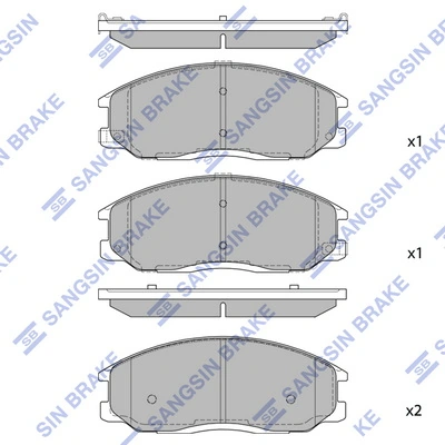 SANGSIN SP1157 — Колодка гальм. диск. HYUNDAI H-1, STAREX 03MY передн. (вир-во SANGSIN)