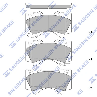 SANGSIN SP1381 — Колодка гальм. диск. TOYOTA LAND CRUISER 100 4.2D J100 1998 - передн. (вир-во SANGSIN)
