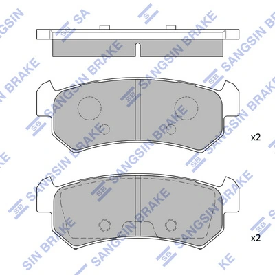 SANGSIN SP1160 — Колодка гальм. диск. CHEVROLET LACETTI -07 задн. (вир-во SANGSIN)