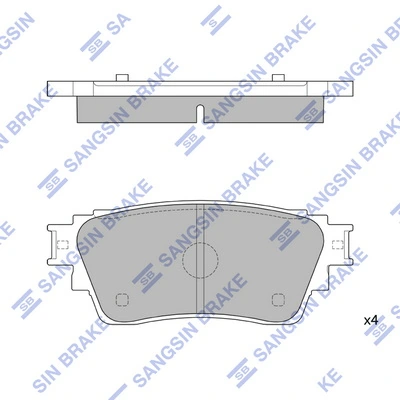 SANGSIN SP4350 — Колодка гальм. диск. MITSUBISHI Outlander, ASX задн. (вир-во SANGSIN)