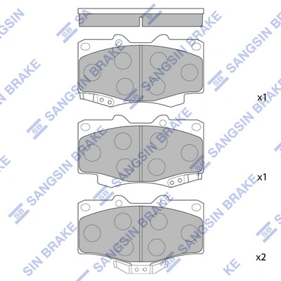 SANGSIN SP1222 — Колодка гальм. диск. TOYOTA LANDCRUISER 90 3.0D-4D 16V 00.10 - передн. (вир-во SANGSIN)
