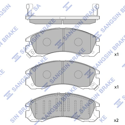 SANGSIN SP1068 — Колодка гальм. диск. MITSUBISHI OUTLANDER 03 - передн. (вир-во SANGSIN)