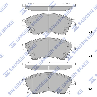 SANGSIN SP1362 — Колодка гальм. диск. CHEVROLET CRUZE 09- OPEL ASTRA J передн. (вир-во SANGSIN)