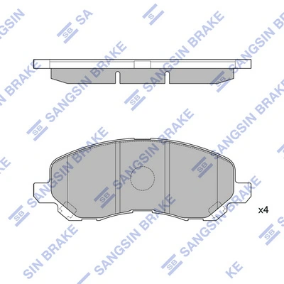 SANGSIN SP1360 — Колодка гальм. диск. MITSUBISHI LANCER 9 1.5 16V, 1.8 16V PETROL 08 - передн. (вир-во SANGSIN)