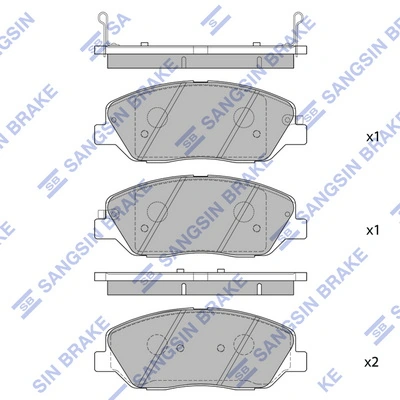 SANGSIN SP1246 — Колодка гальм. диск. HYUNDAI GENESIS 3.3, 3.8, 4.6 07 - передн. (вир-во SANGSIN)