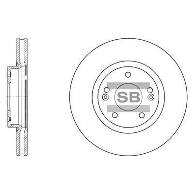 SANGSIN SD1055 — Диск гальмівний HYUNDAI NEW SANTAFE 07-10 передн. (вир-во SANGSIN)