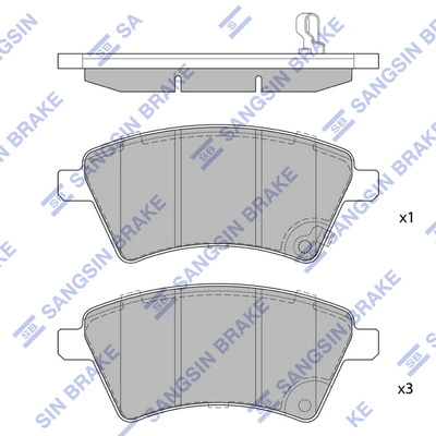 SANGSIN SP1751 — Колодка гальм. диск. FIAT SEDICI 06 - передн. (вир-во SANGSIN)