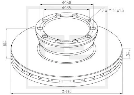 Disque de frein PE Automotive 036.109-00A