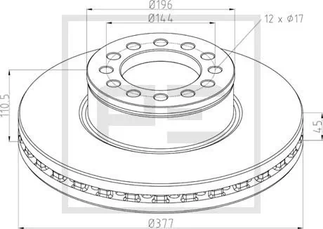 Disque de frein PE Automotive 036.144-00A