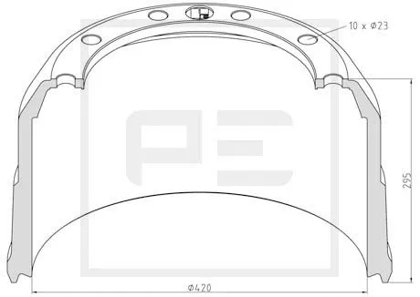 Tambour de frein PE Automotive 046.689-00A
