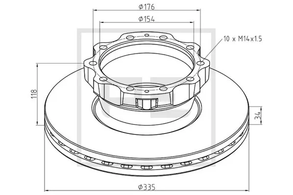 Disque de frein PE Automotive 036.125-10A
