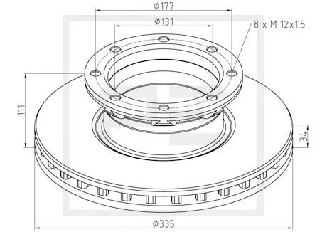 Disque de frein PE Automotive 016.663-00A