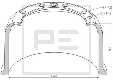 Tambour de frein PE Automotive 056.618-00A