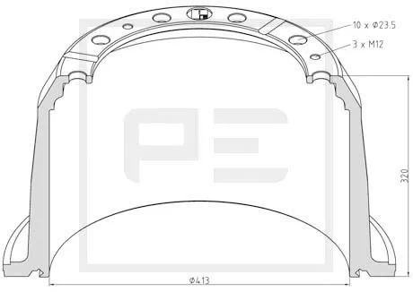 Tambour de frein PE Automotive 126.066-00A