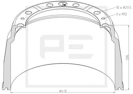 Tambour de frein PE Automotive 126.007-00A