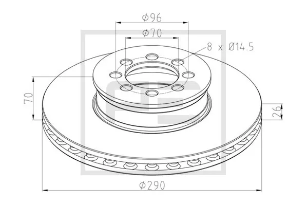 Disque de frein PE Automotive 016.648-00A