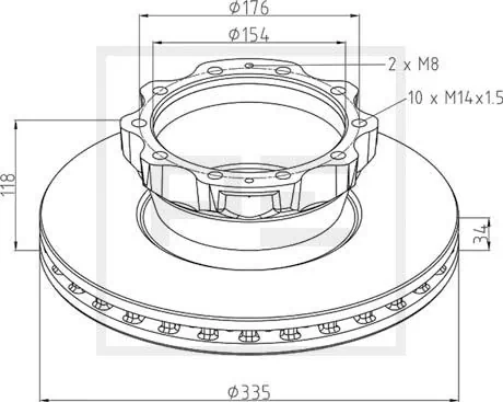 Disque de frein PE Automotive 036.125-00A