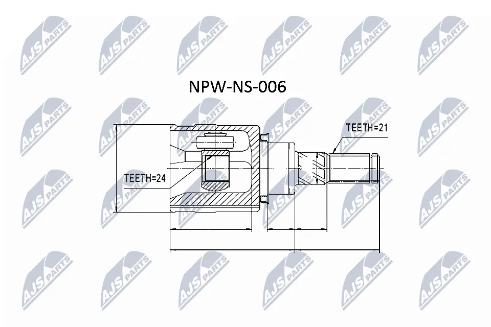 NTY NPW-NS-006 — ШРКШ внутр. задній NISSAN MURANO, QASHQAI, X-TRAIL, RENAULT KADJAR, KOLEOS (вир-во NTY)