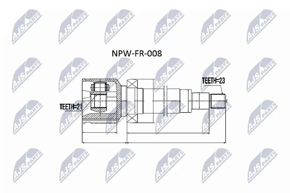 NTY NPW-FR-008 — Комплект шарніру приводного валу внутр. правий FORD FOCUS I (вир-во NTY)