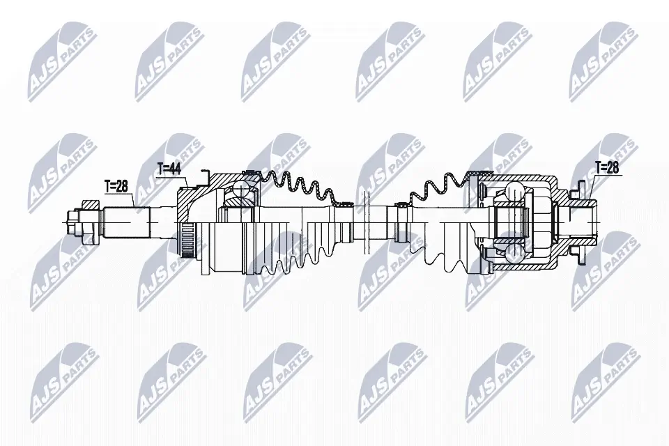 NTY NPW-MZ-092 — Вал приводний лівий FORD RANGER (ET), MAZDA BT-50 (вир-во NTY)