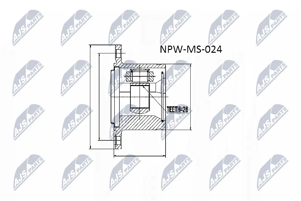 NTY NPW-MS-024 — ШРКШ внутрішній правий MITSUBISHI (вир-во NTY)
