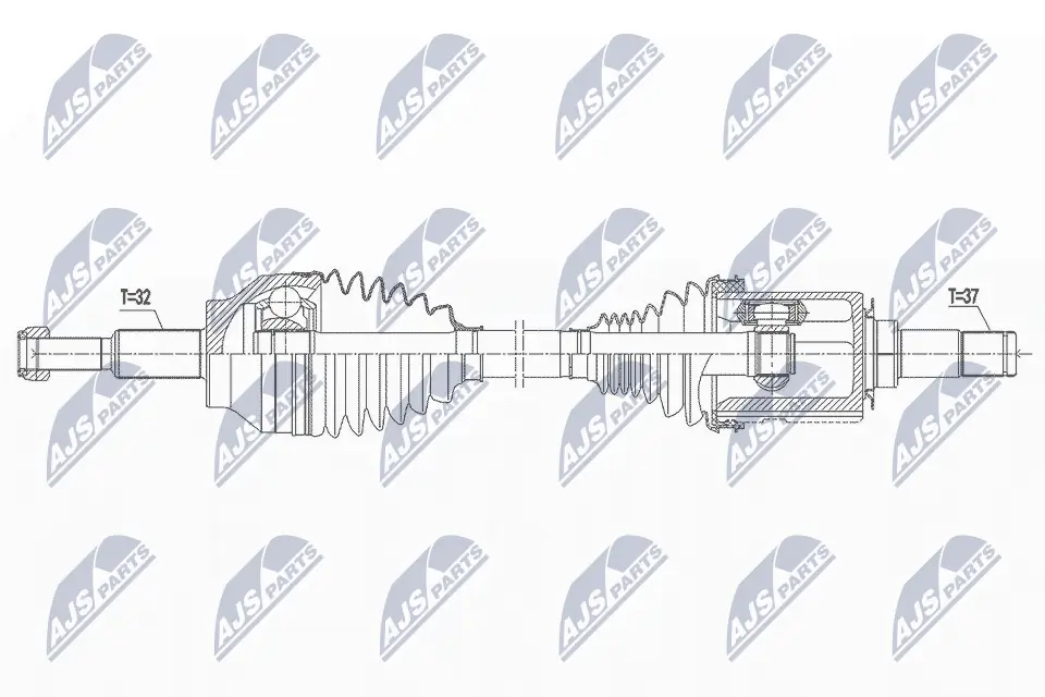 NTY NPW-CH-032 — Приводний вал JEEP GRAND CHEROKEE IV (WK, WK2), DODGE DURANGO (WD) (вир-во NTY)