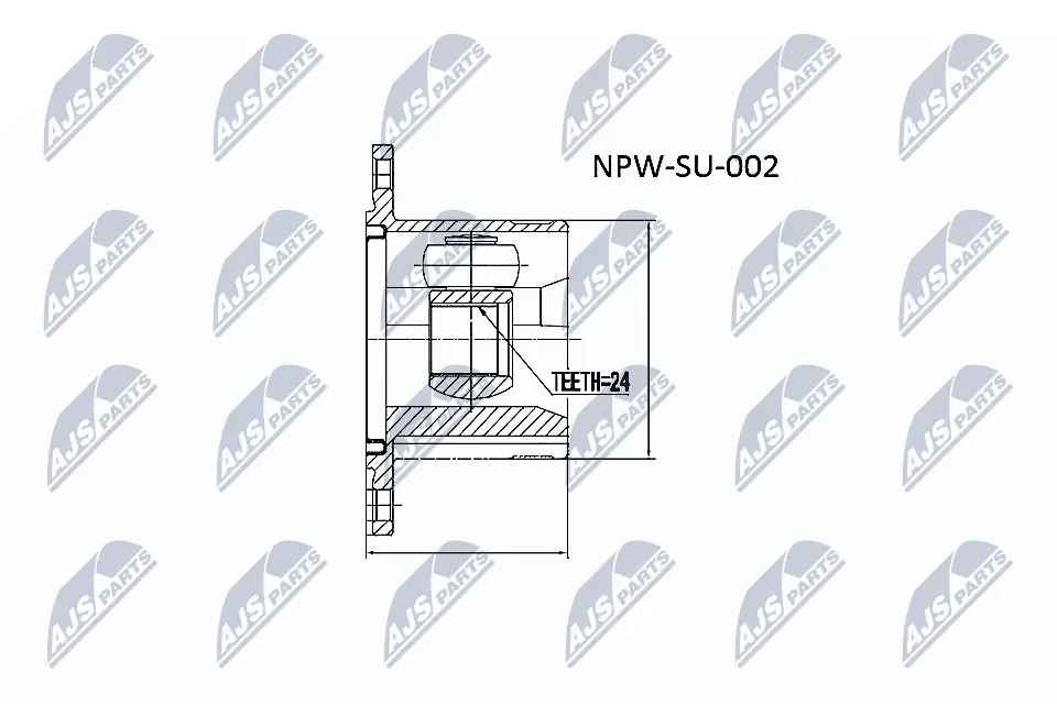 NTY NPW-SU-002 — ШРКШ внутрішній лівий SUZUKI GRAND VITARA II 2.0 (вир-во NTY)