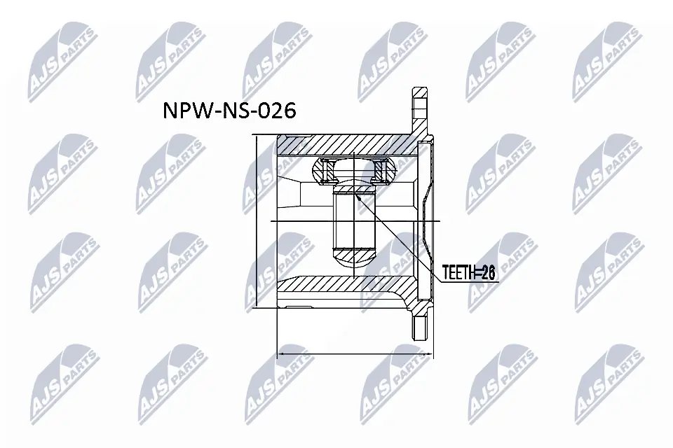 NTY NPW-NS-026 — ШРКШ внутр. правий з пильовиком NISSAN X-TRAIL (вир-во NTY)