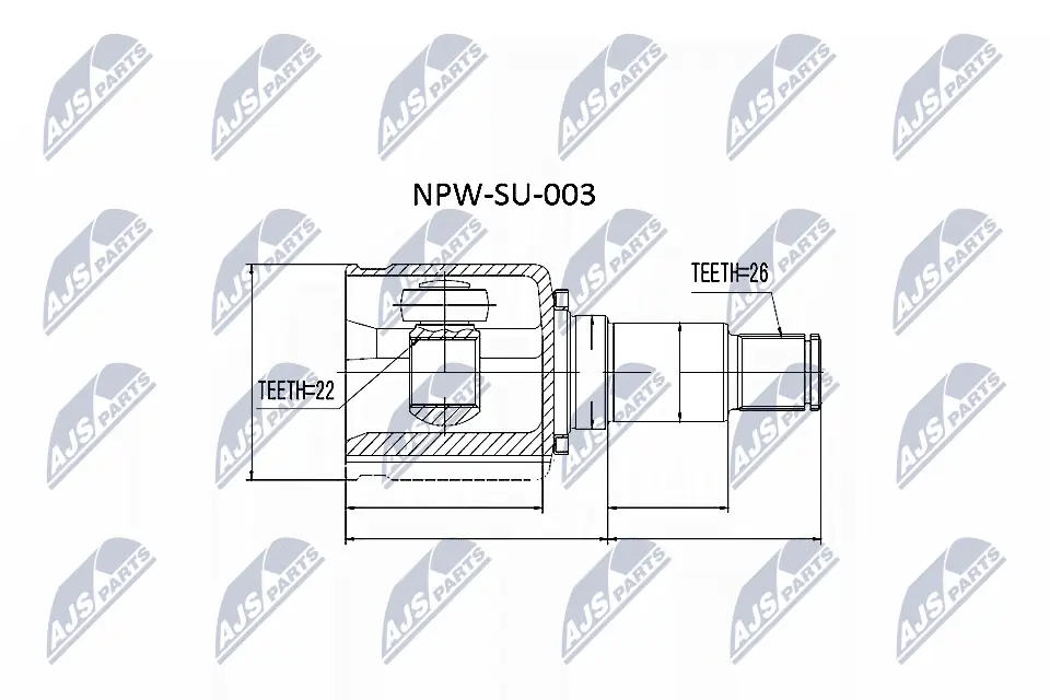 NTY NPW-SU-003 — ШРКШ ВНУТРІШНІЙ ПРАВИЙ SUZUKI GRAND VITARA (вир-во NTY)