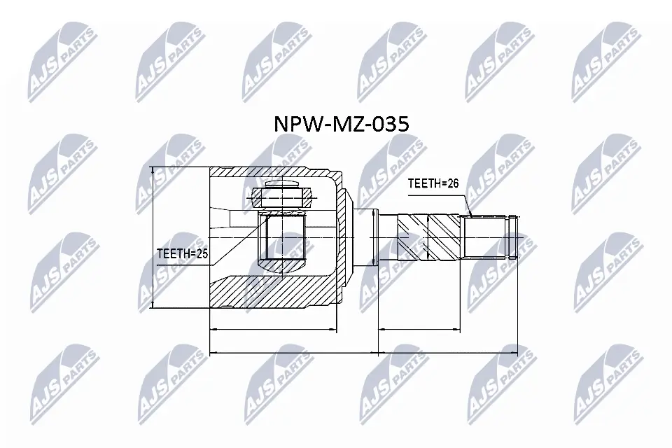 NTY NPW-MZ-035 — Комплект шарніру приводного валу внутр. (вир-во NTY)